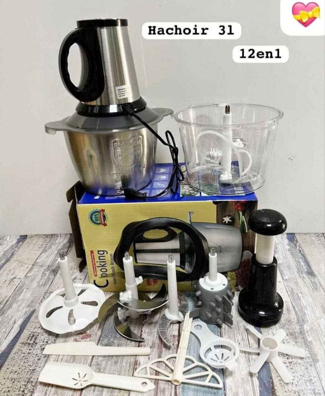 🌀 Hachoir Électrique 3 Litres – 12 en 1