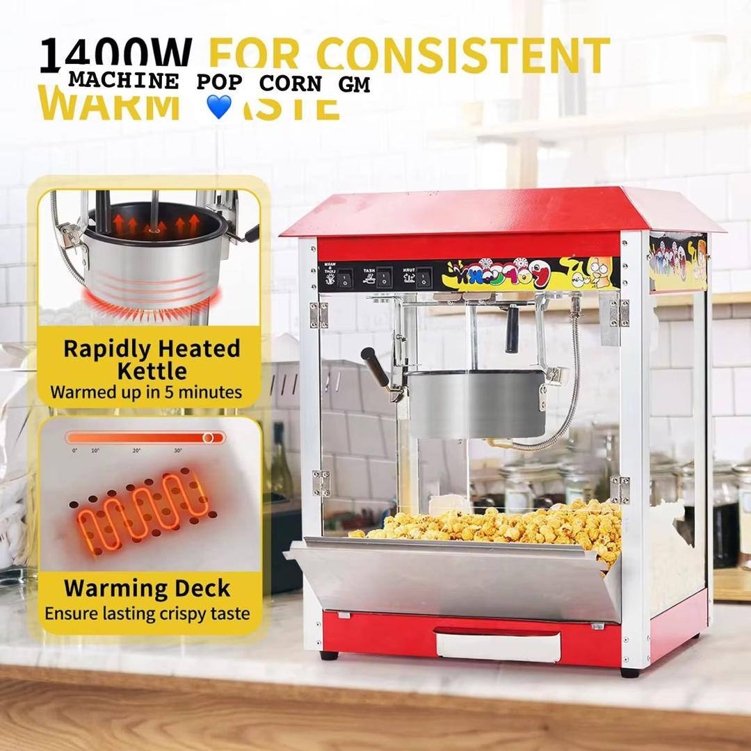 🍿 Machine à Pop-Corn Électrique – Grand Modèle 🎉