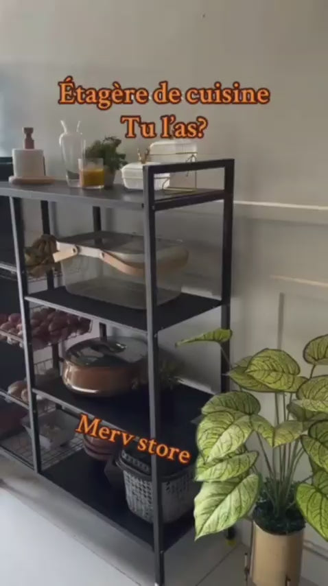 🏠 Étagère de Rangement 4 Niveaux pour Cuisine – Solide, Pratique et Élégante